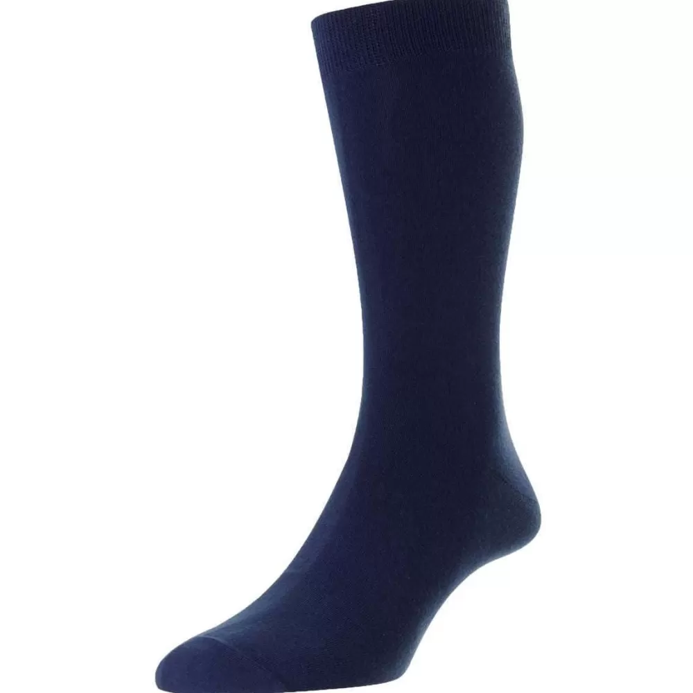 Pantherella Men's Socks^Blue Tavener Egyptian Cotton Socks