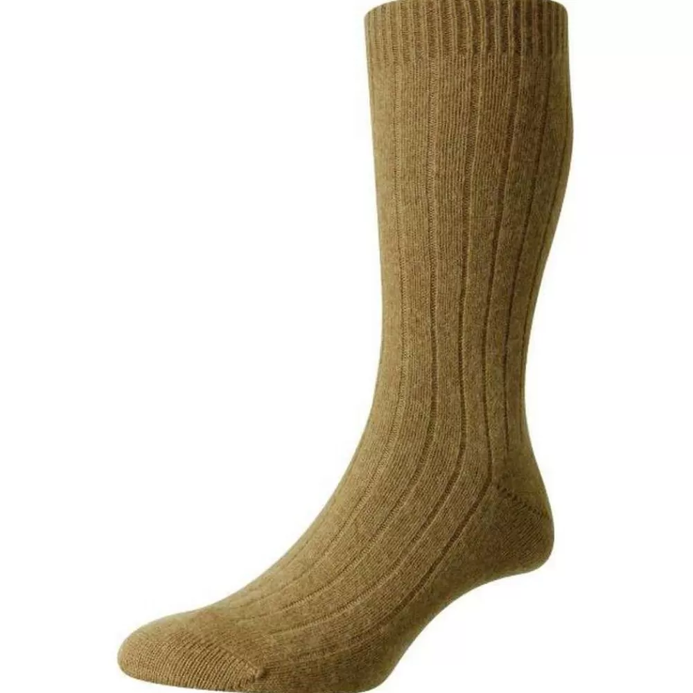Pantherella Men's Socks^Brown Waddington Cashmere Socks