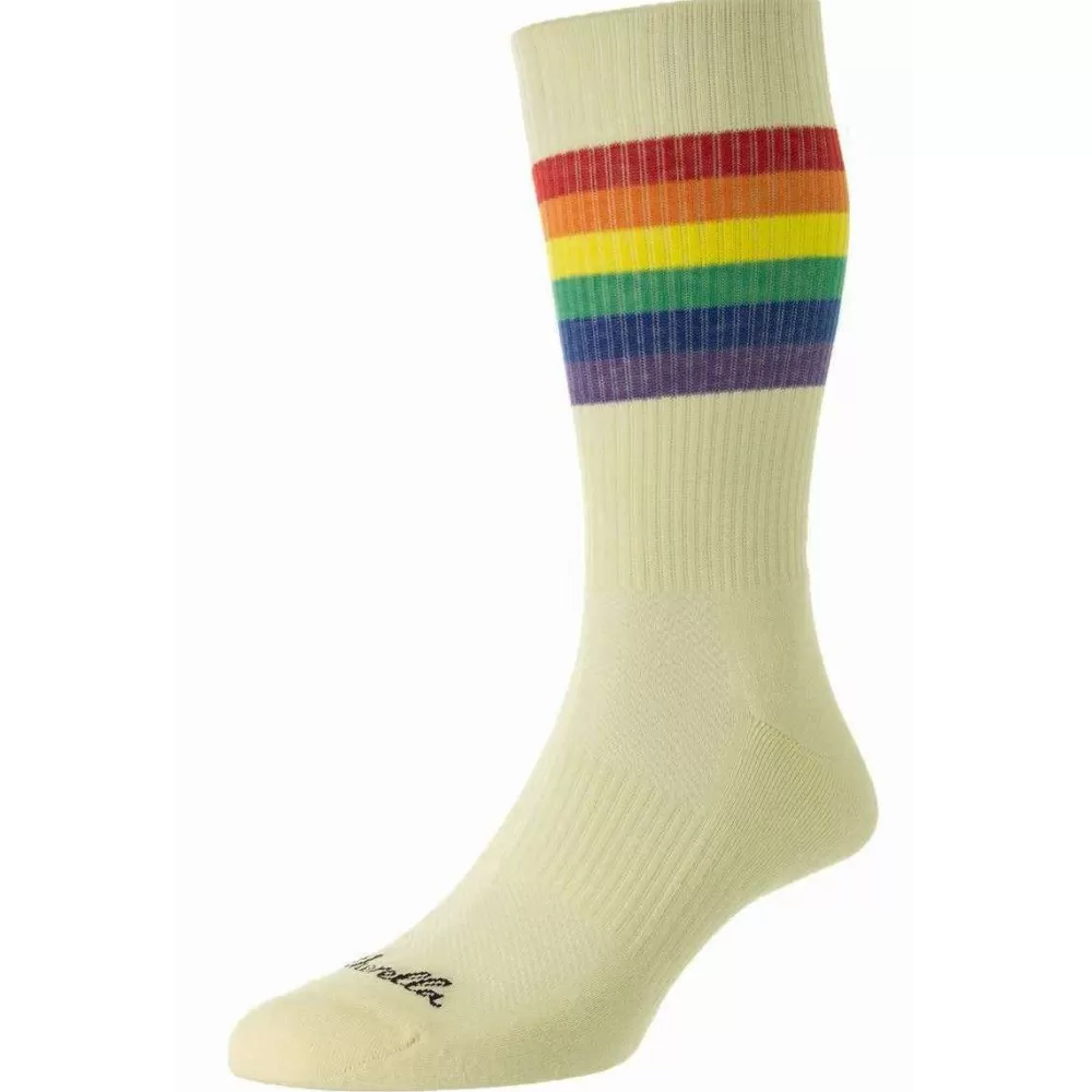 Pantherella Men's Socks^Cream Shine Egyptian Cotton Sports Socks