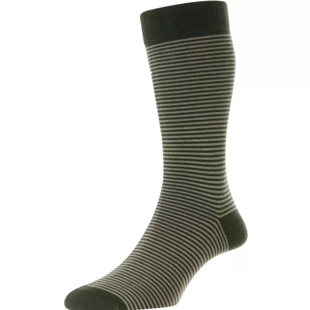 Pantherella Men's Socks^Green Holst Egyptian Cotton Socks