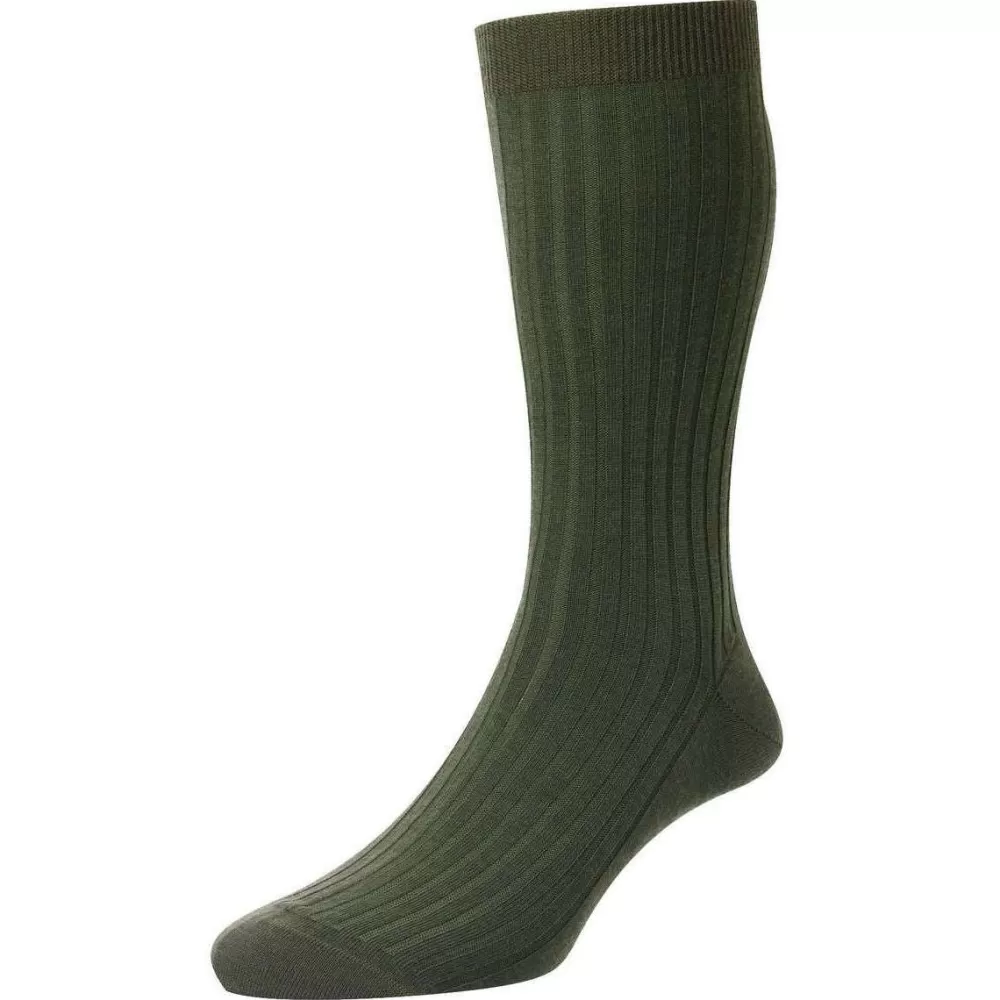 Pantherella Men's Socks^Green Laburnum Merino Wool Socks