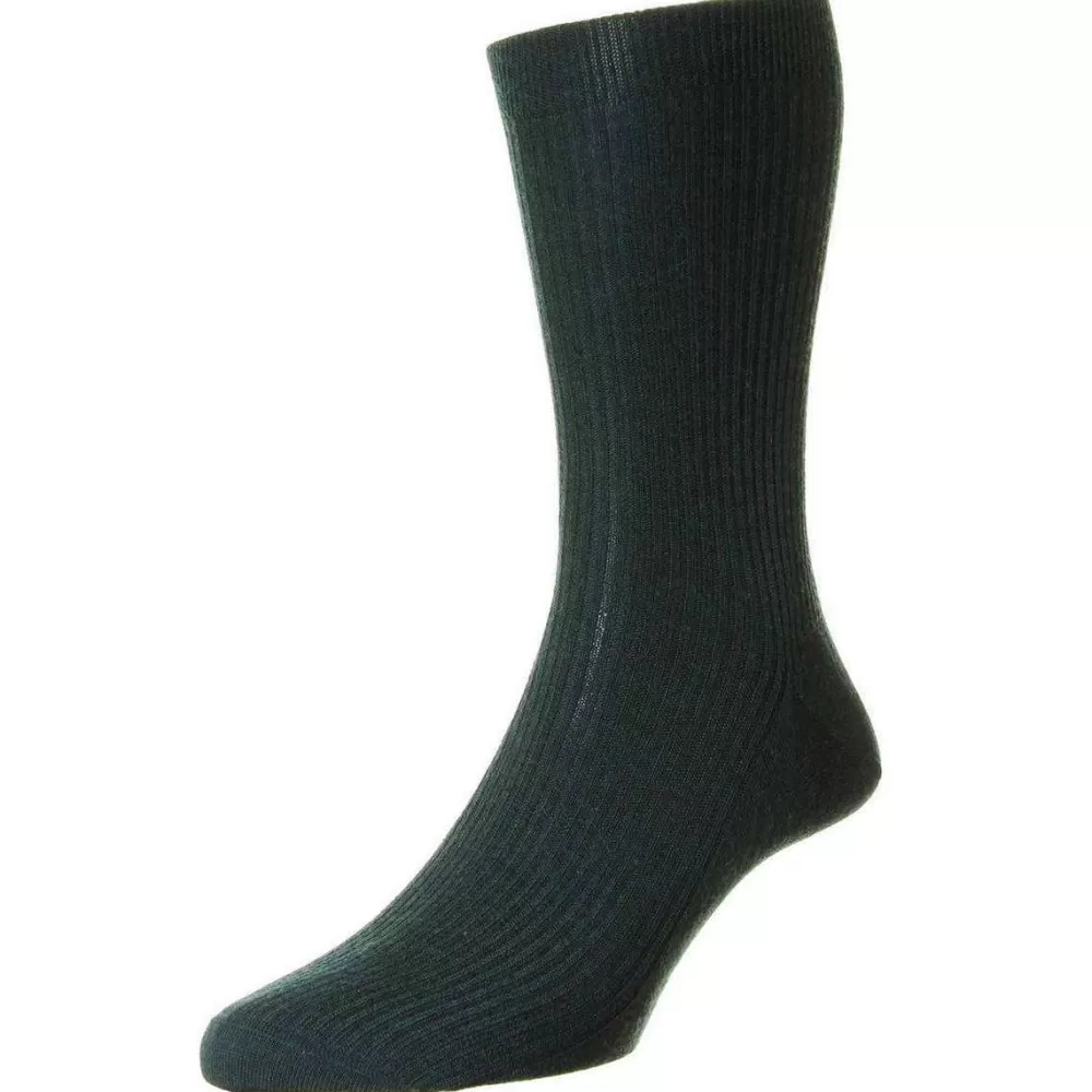 Pantherella Men's Socks^Green Naish Tailored Merino Wool Socks