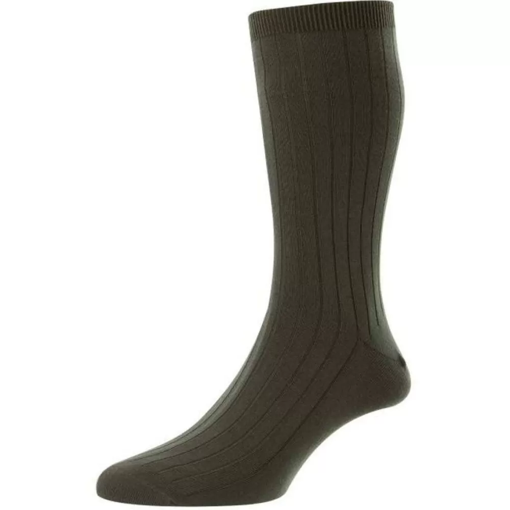 Pantherella Men's Socks^Green Pembrey Sea Island Cotton Socks