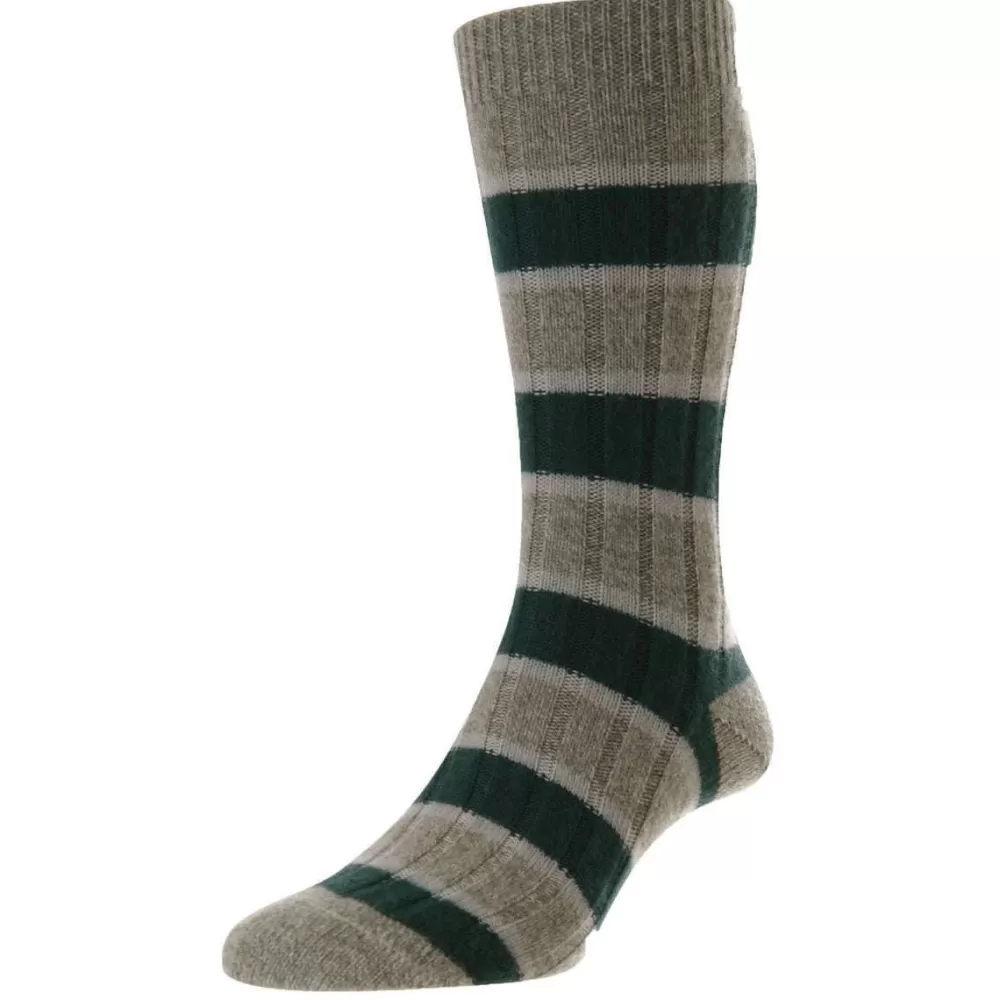 Pantherella Men's Socks^Green Stalbridge Cashmere Socks