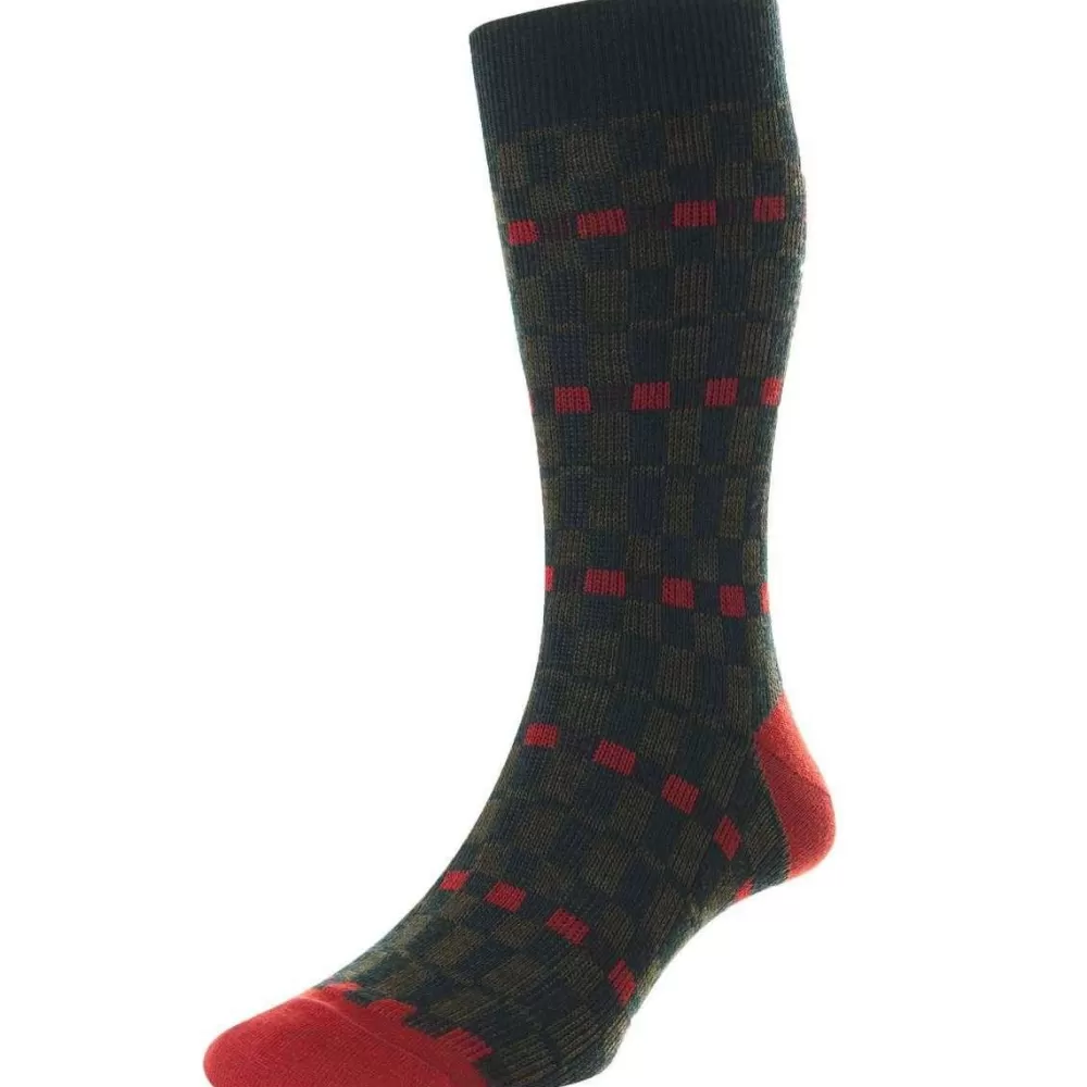 Pantherella Men's Socks^Green Wetton Merino Wool Socks