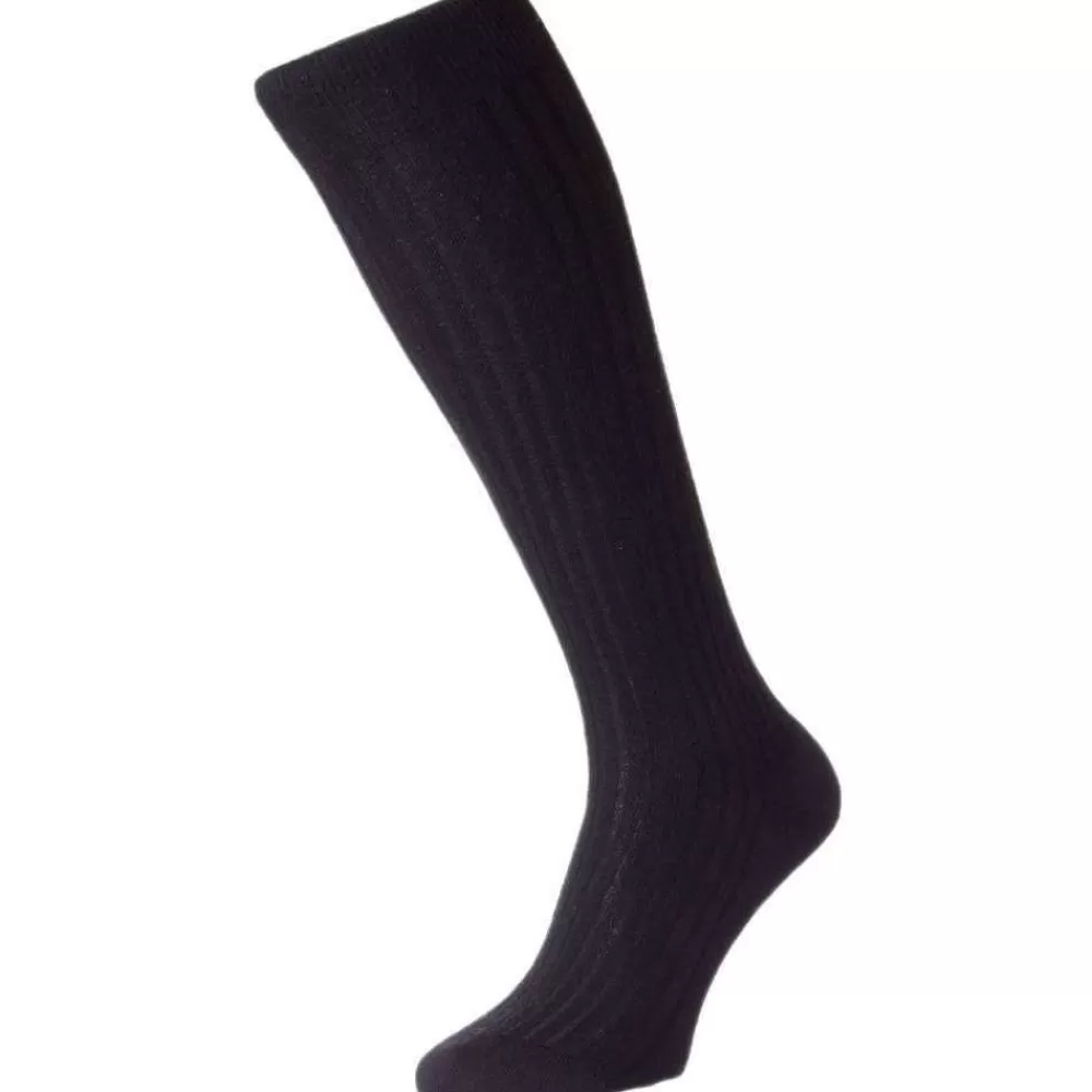 Pantherella Men's Socks^Grey Knightsbridge Over The Calf Cashmere Socks