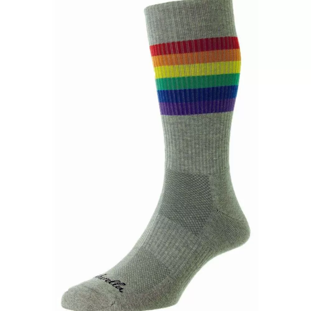 Pantherella Men's Socks^Grey Shine Egyptian Cotton Sports Socks
