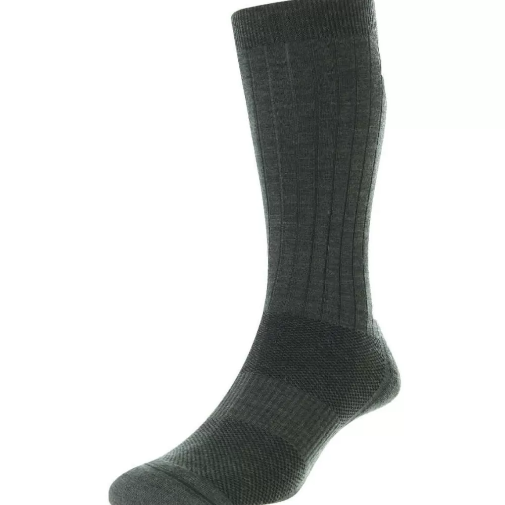 Pantherella Men's Socks^Grey Smithfield Merino Wool Socks