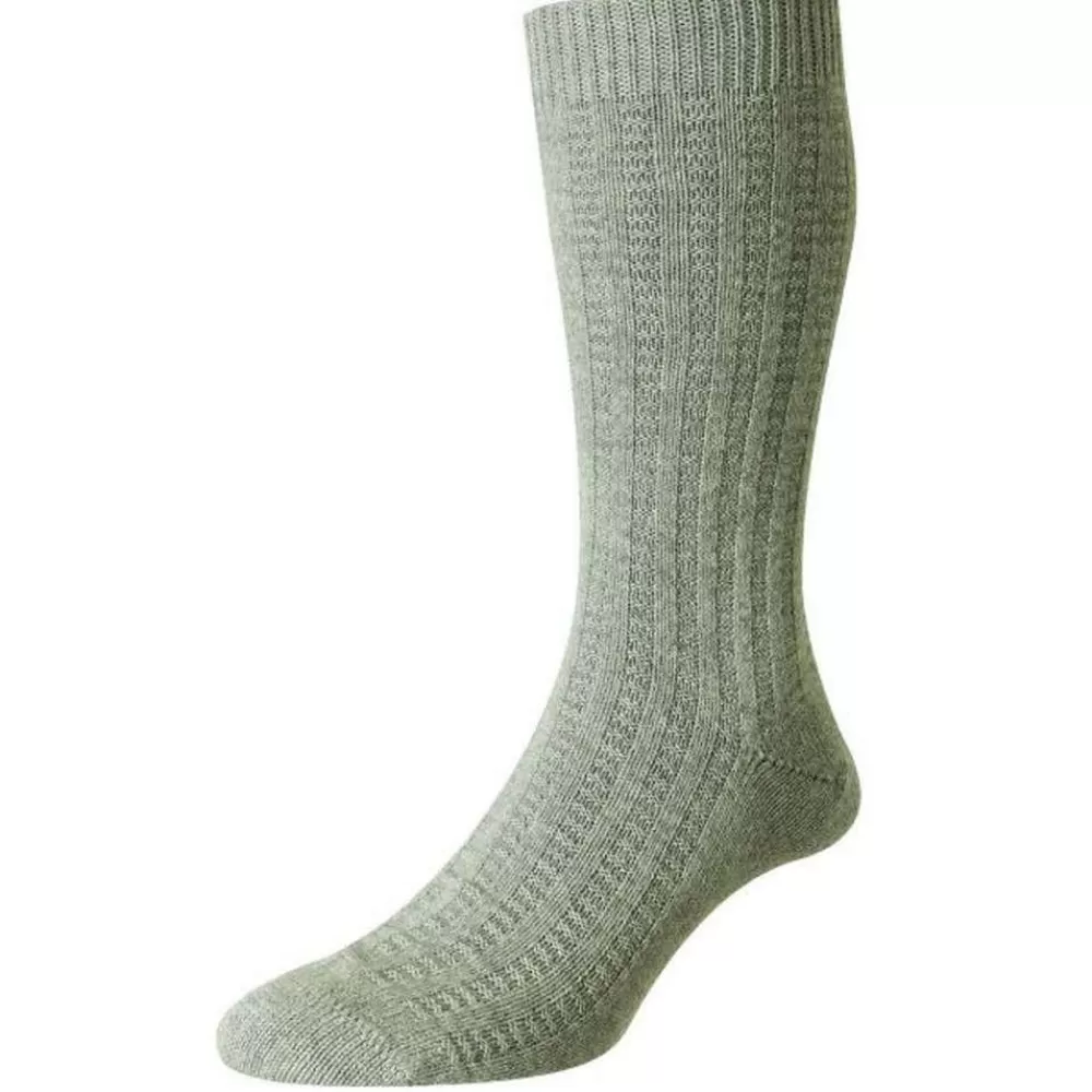 Pantherella Men's Socks^Grey Stanton Recycled Cashmere Socks