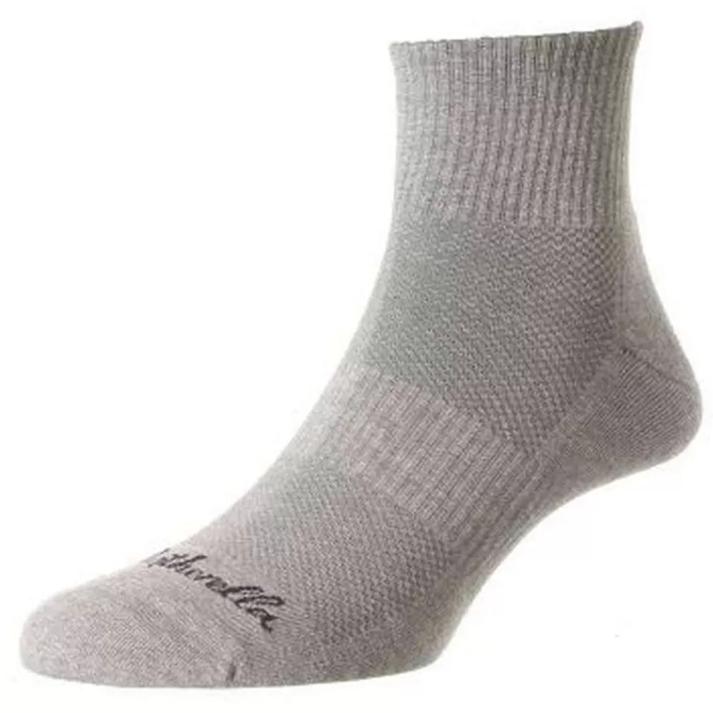 Pantherella Men's Socks^Grey Step Organic Cotton Sneaker Socks