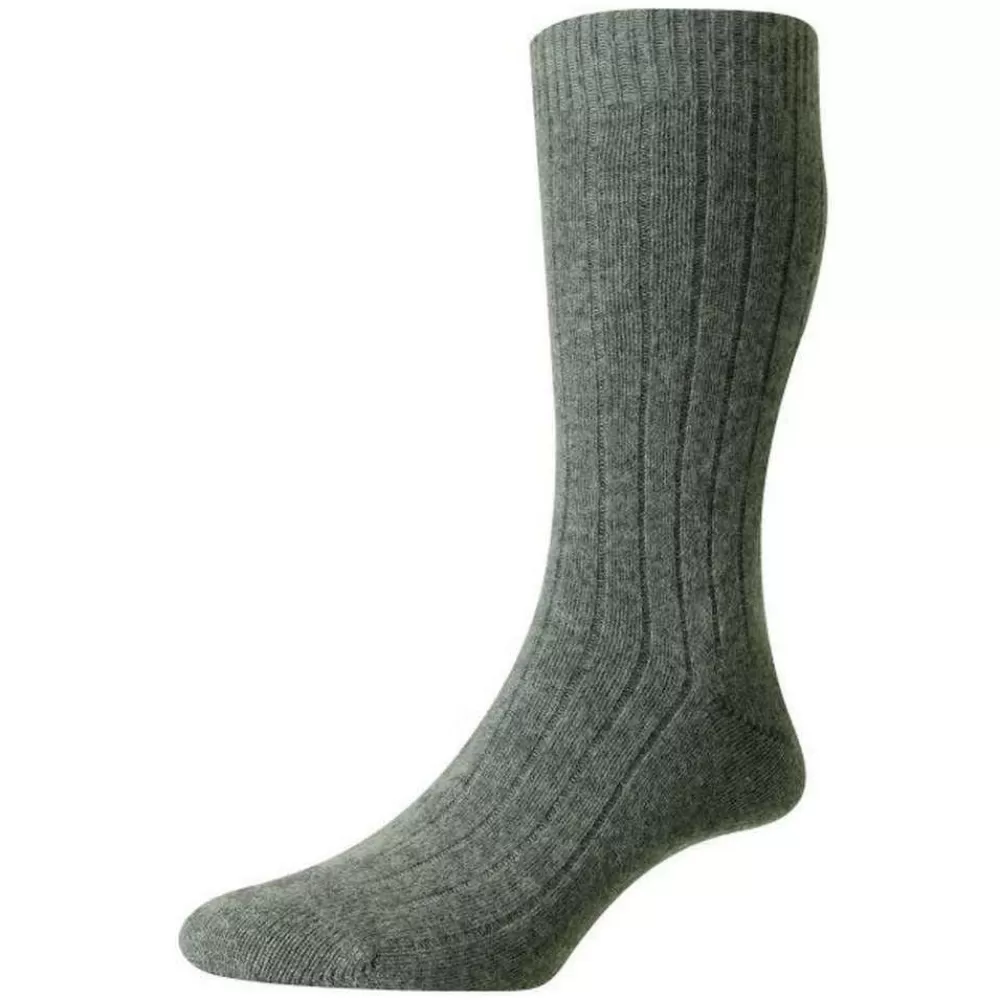 Pantherella Men's Socks^Grey Waddington Cashmere Socks