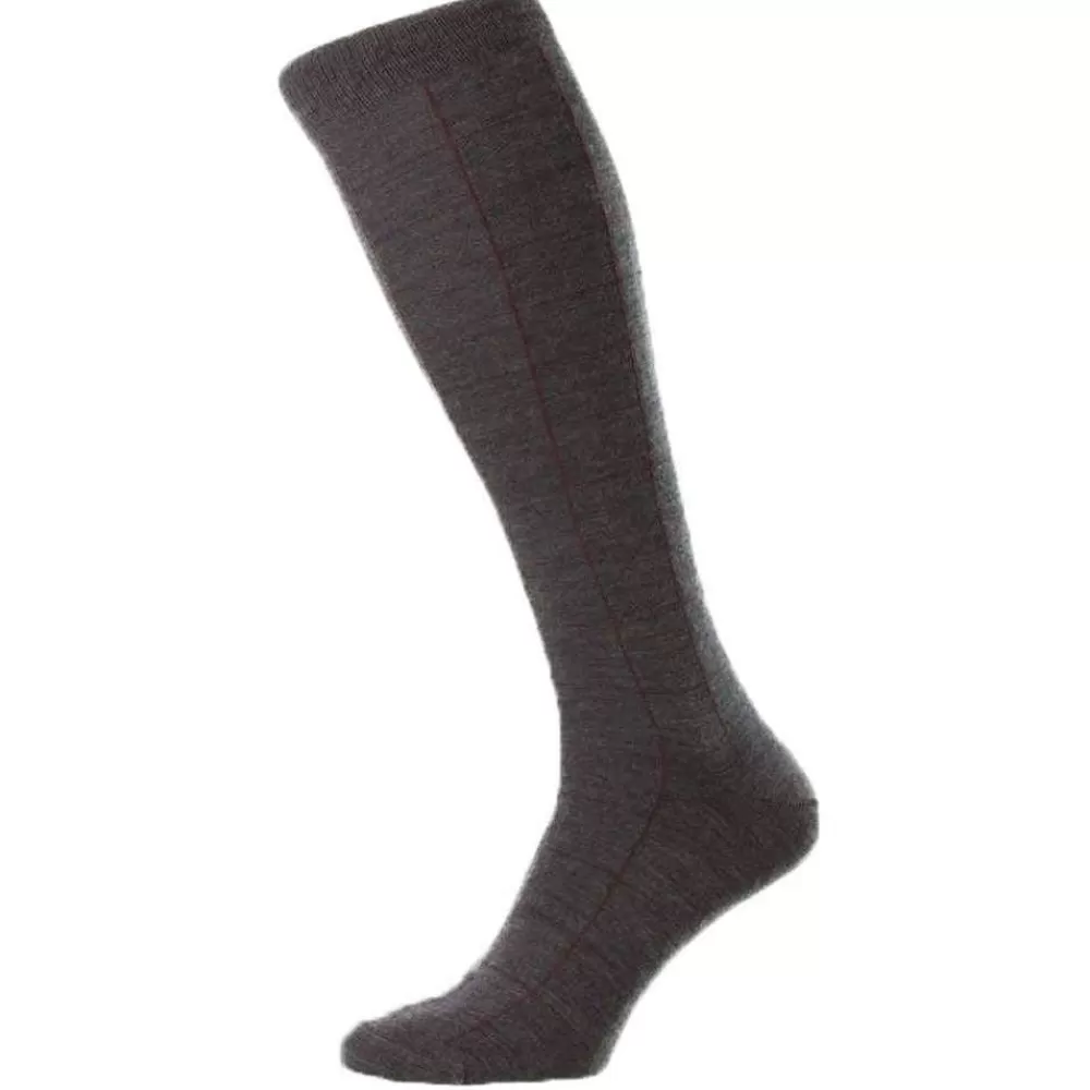 Pantherella Men's Socks^Grey Westleigh Merino Wool Over The Calf Socks