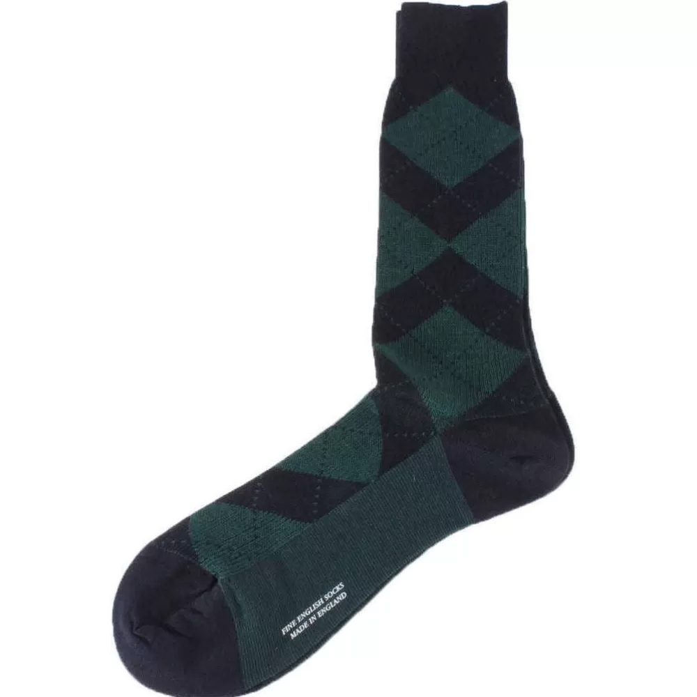 Pantherella Men's Socks^Navy Abdale Socks