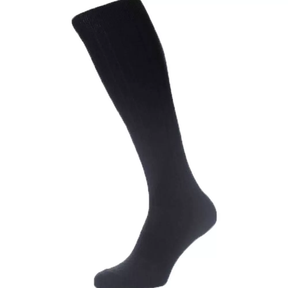 Pantherella Men's Socks^Navy Smithfield Merino Wool Over The Calf Socks