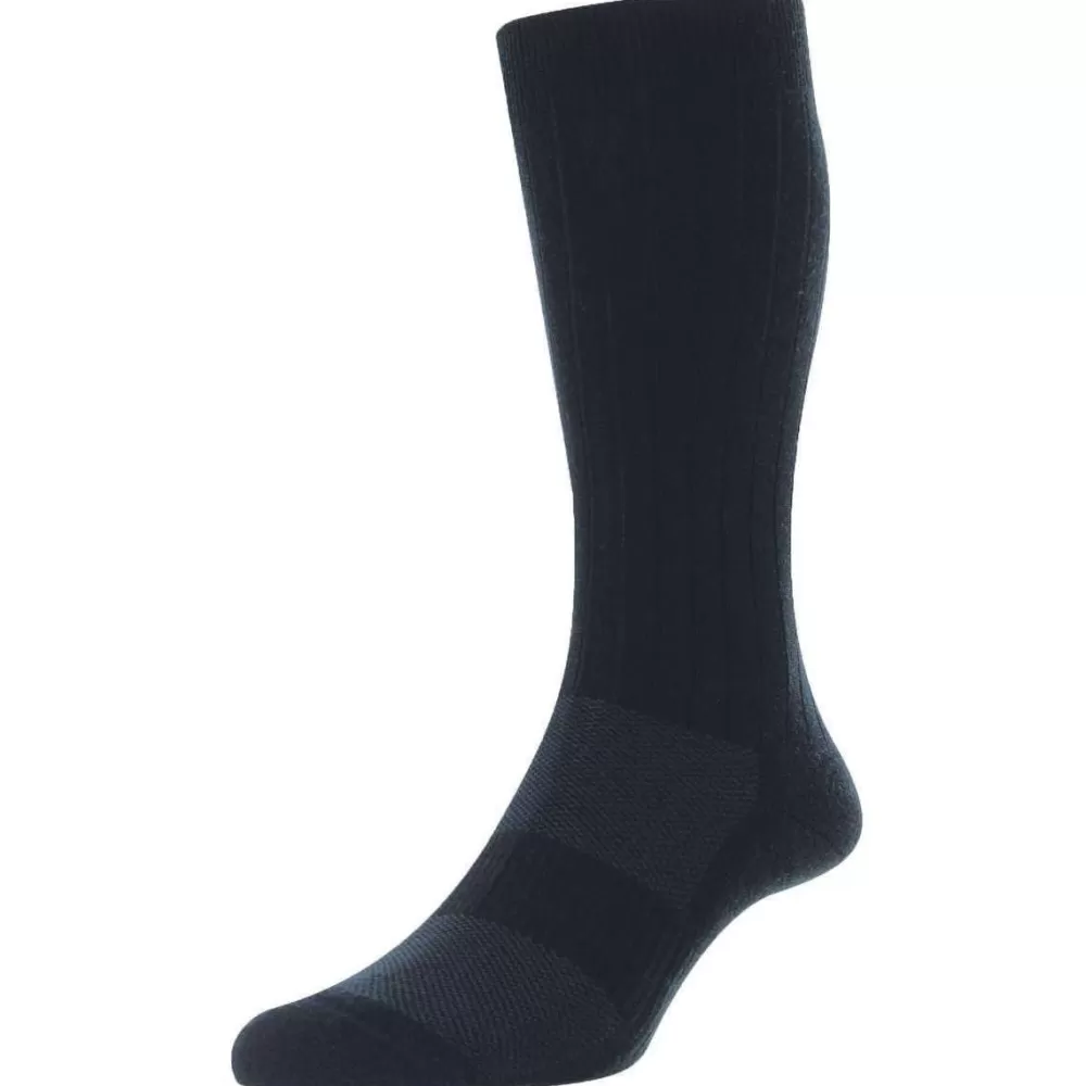 Pantherella Men's Socks^Navy Smithfield Merino Wool Socks