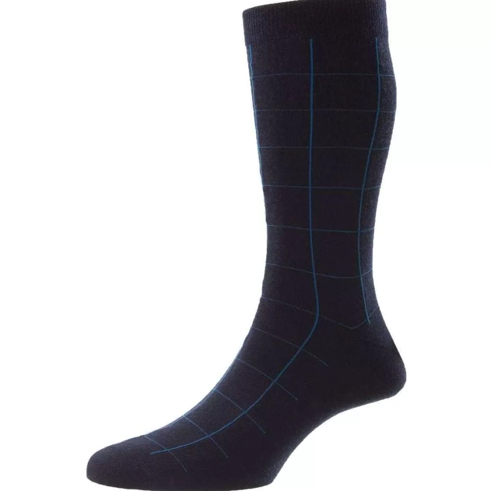 Pantherella Men's Socks^Navy Westleigh Merino Wool Socks