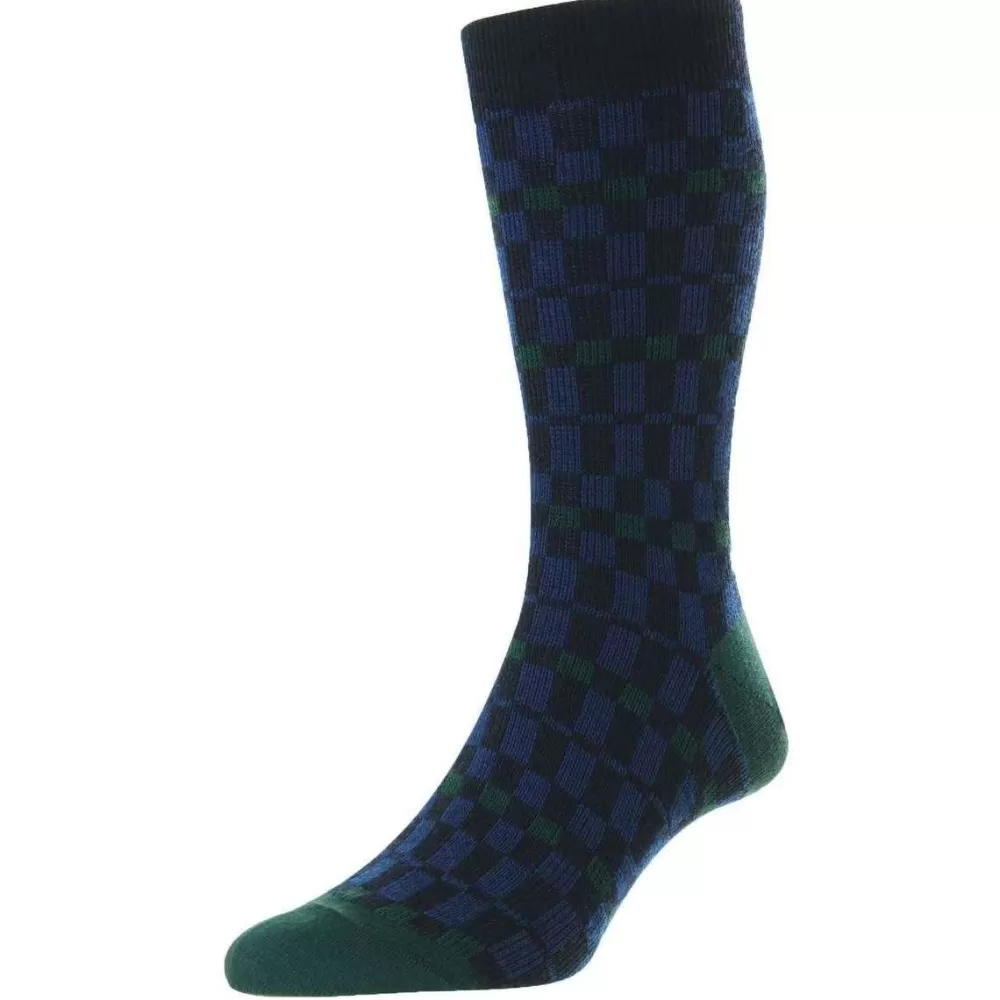 Pantherella Men's Socks^Navy Wetton Merino Wool Socks