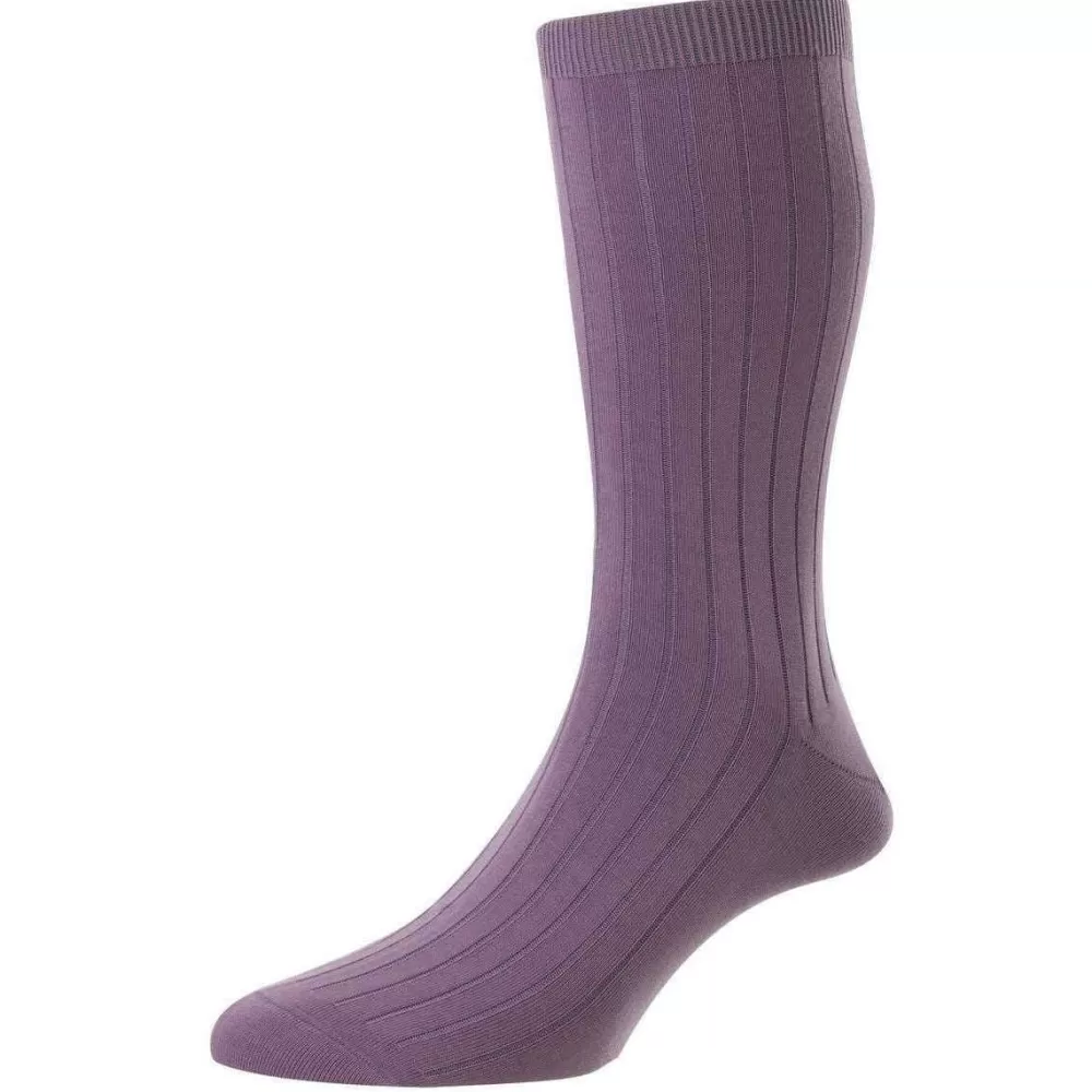Pantherella Men's Socks^Purple Pembrey Sea Island Cotton Socks
