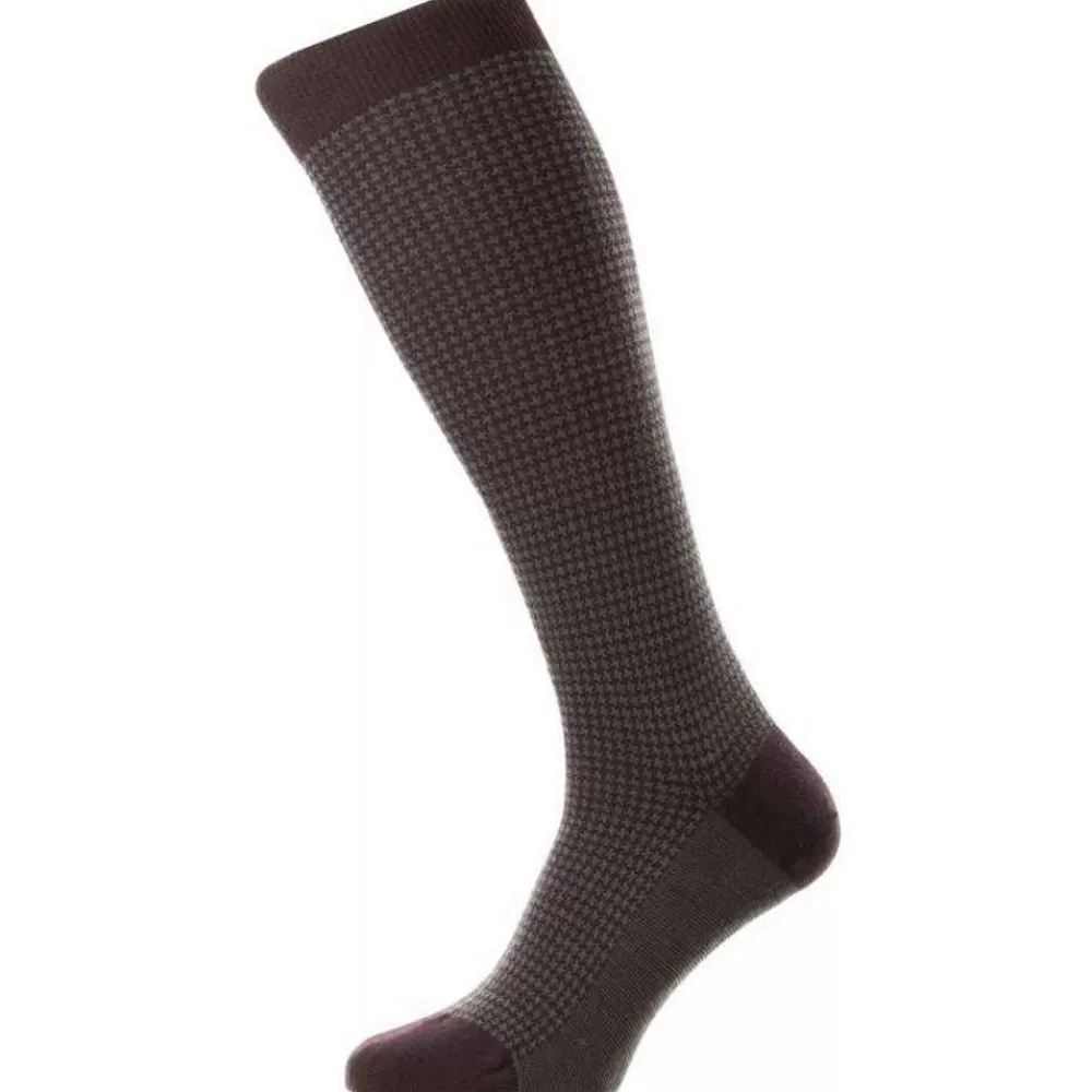 Pantherella Men's Socks^Red Highbury Merino Wool Over The Calf Socks