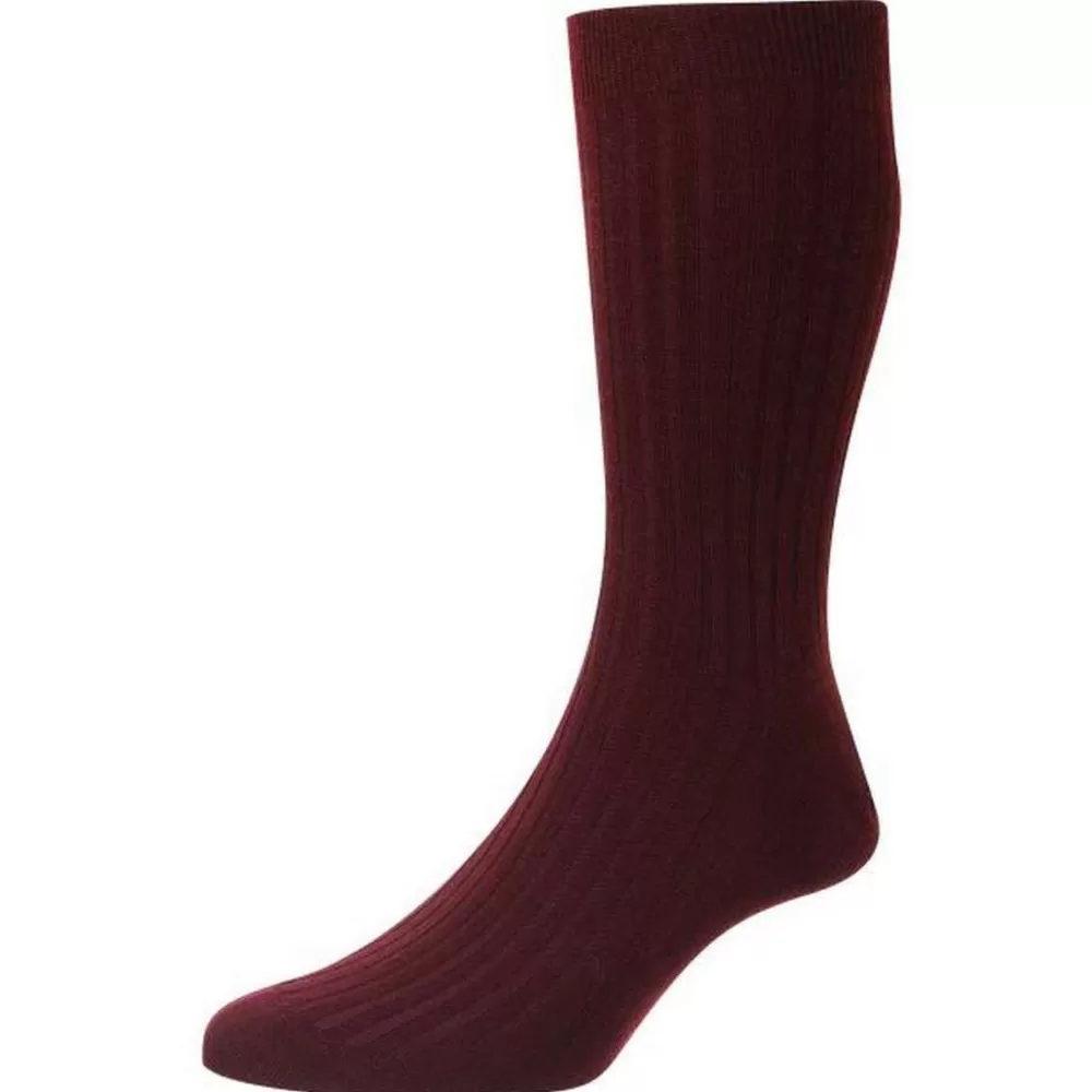 Pantherella Men's Socks^Red Rutherford Merino Royale Wool Socks