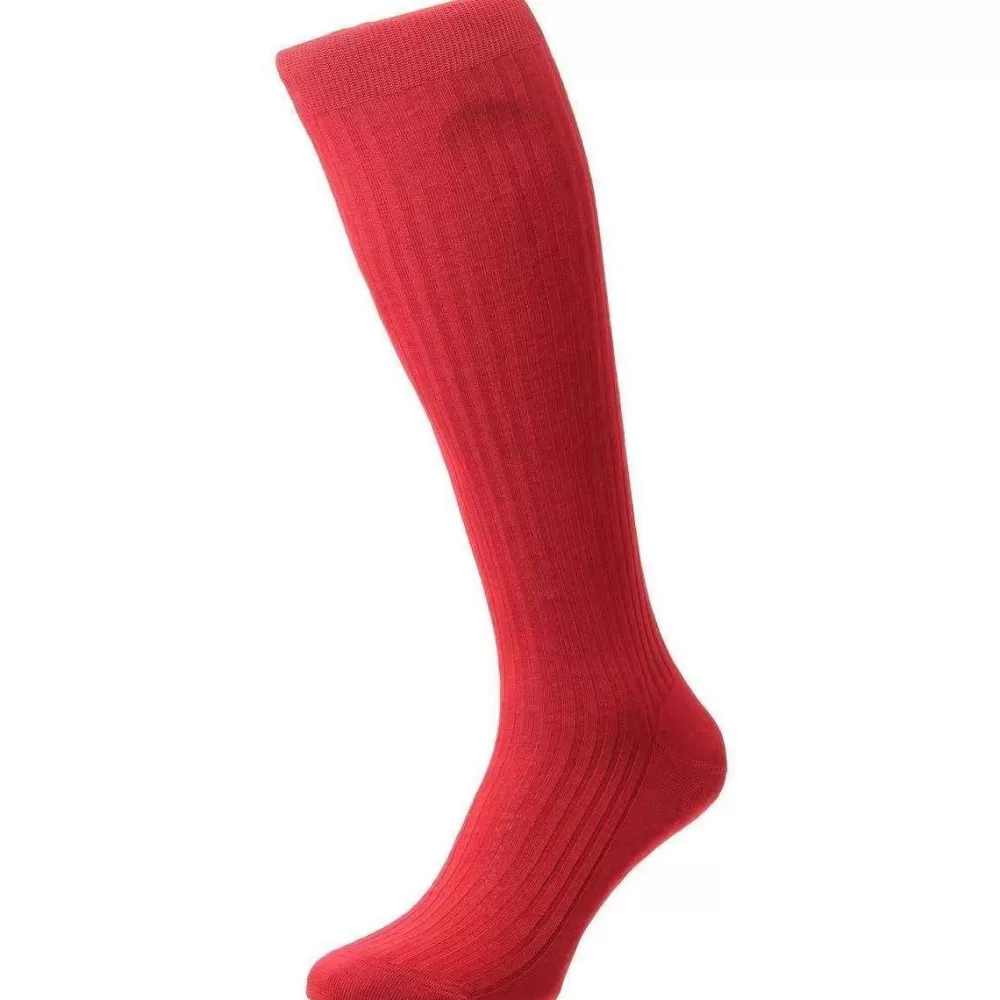 Pantherella Men's Socks^Red Vale Cotton Lisle Over The Calf Socks