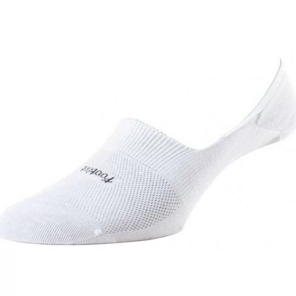 Pantherella Women's Socks^White Footlet Egyptian Cotton Foot Liner Socks
