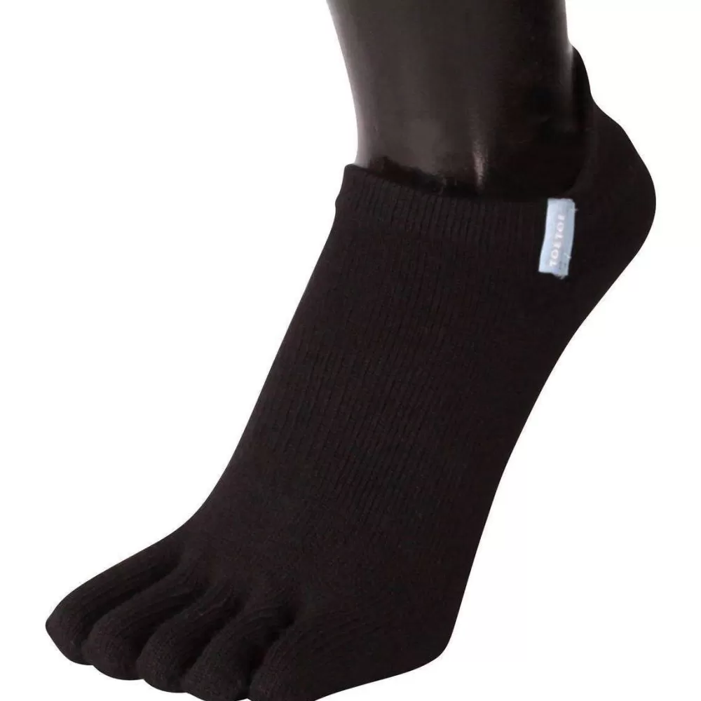 TOETOE Men's Socks^Black Running Trainer Toe Socks