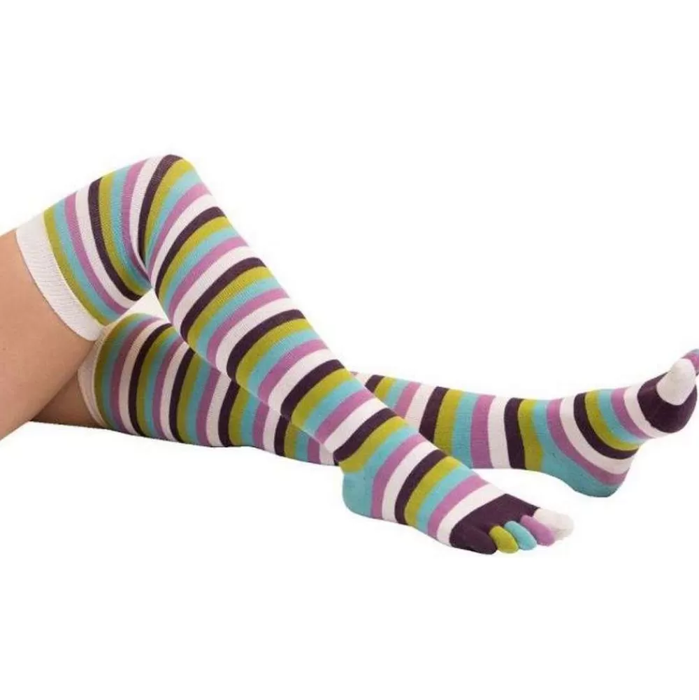 TOETOE Men's Socks^Cream Essential Striped Over The Knee Socks