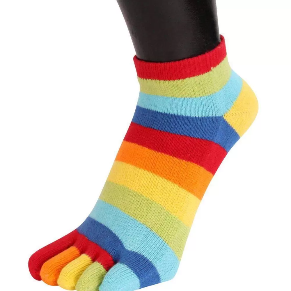 TOETOE Men's Socks^Multi-Colour Everyday Trainer Toe Socks