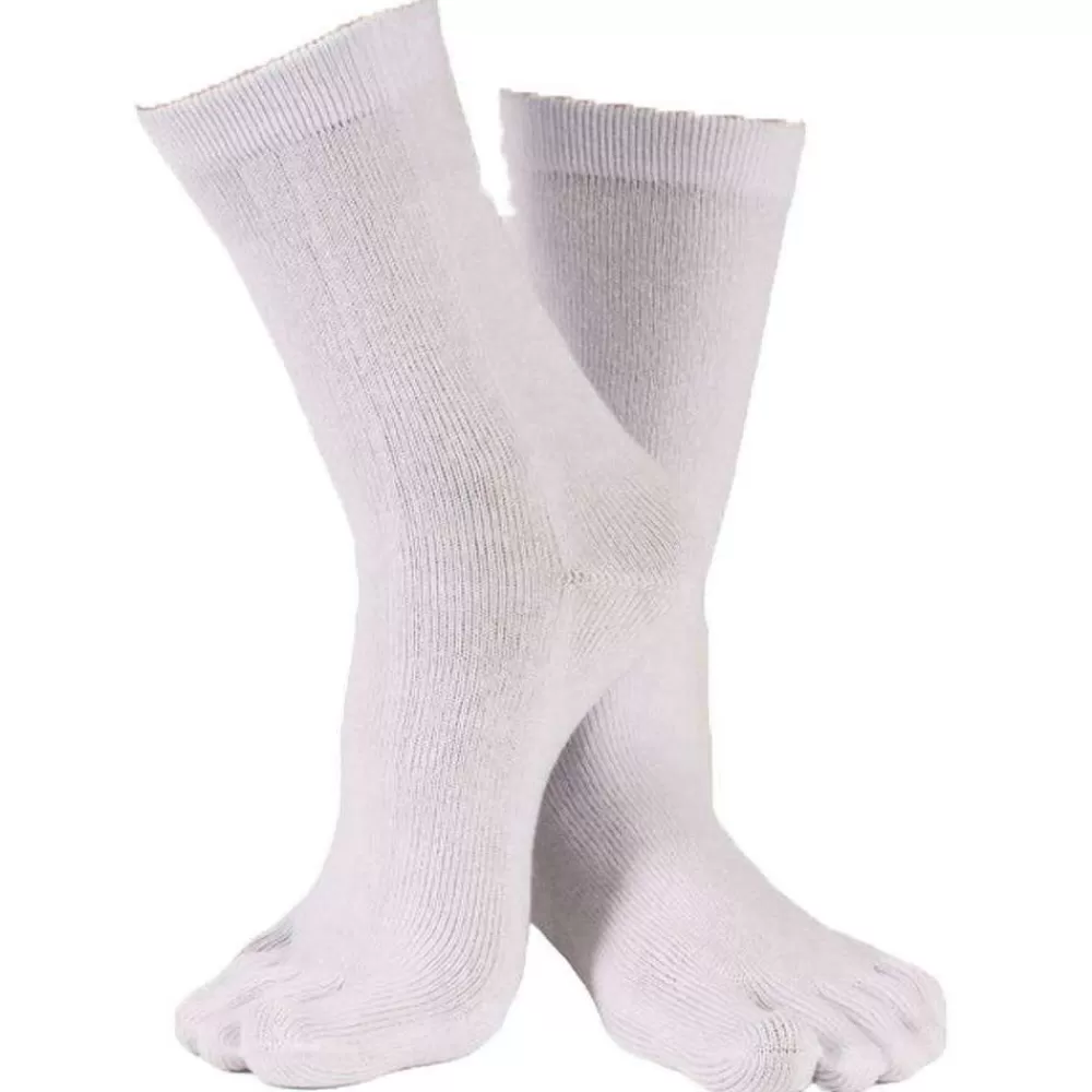 TOETOE Men's Socks^White Essential Mid Calf Socks